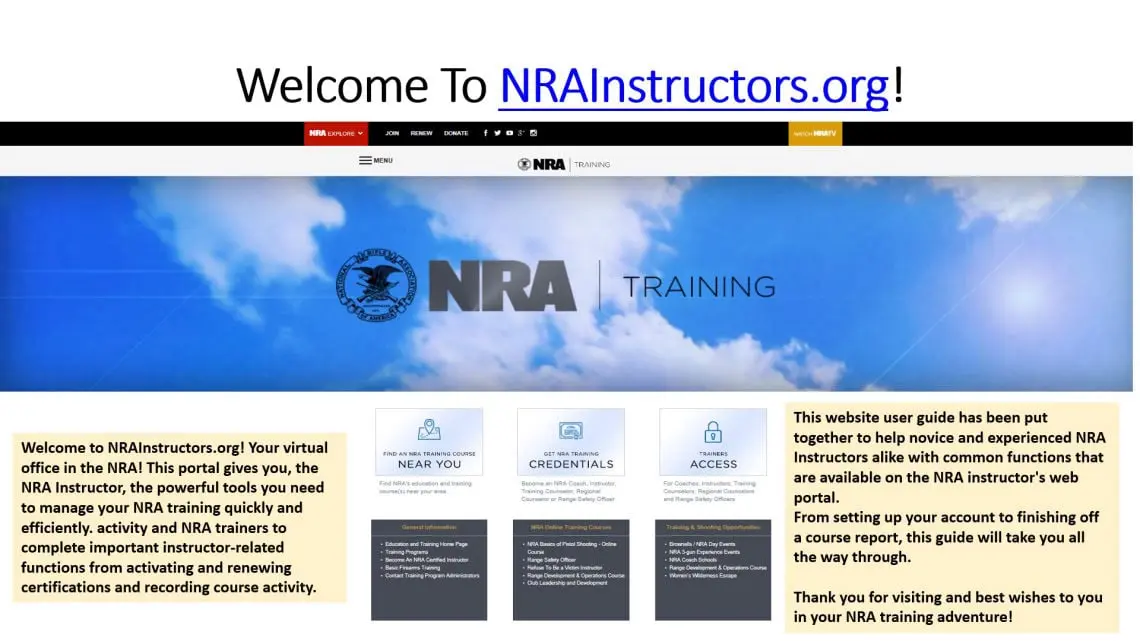 NRA Trainer's Portal Help Guide Thumbnail